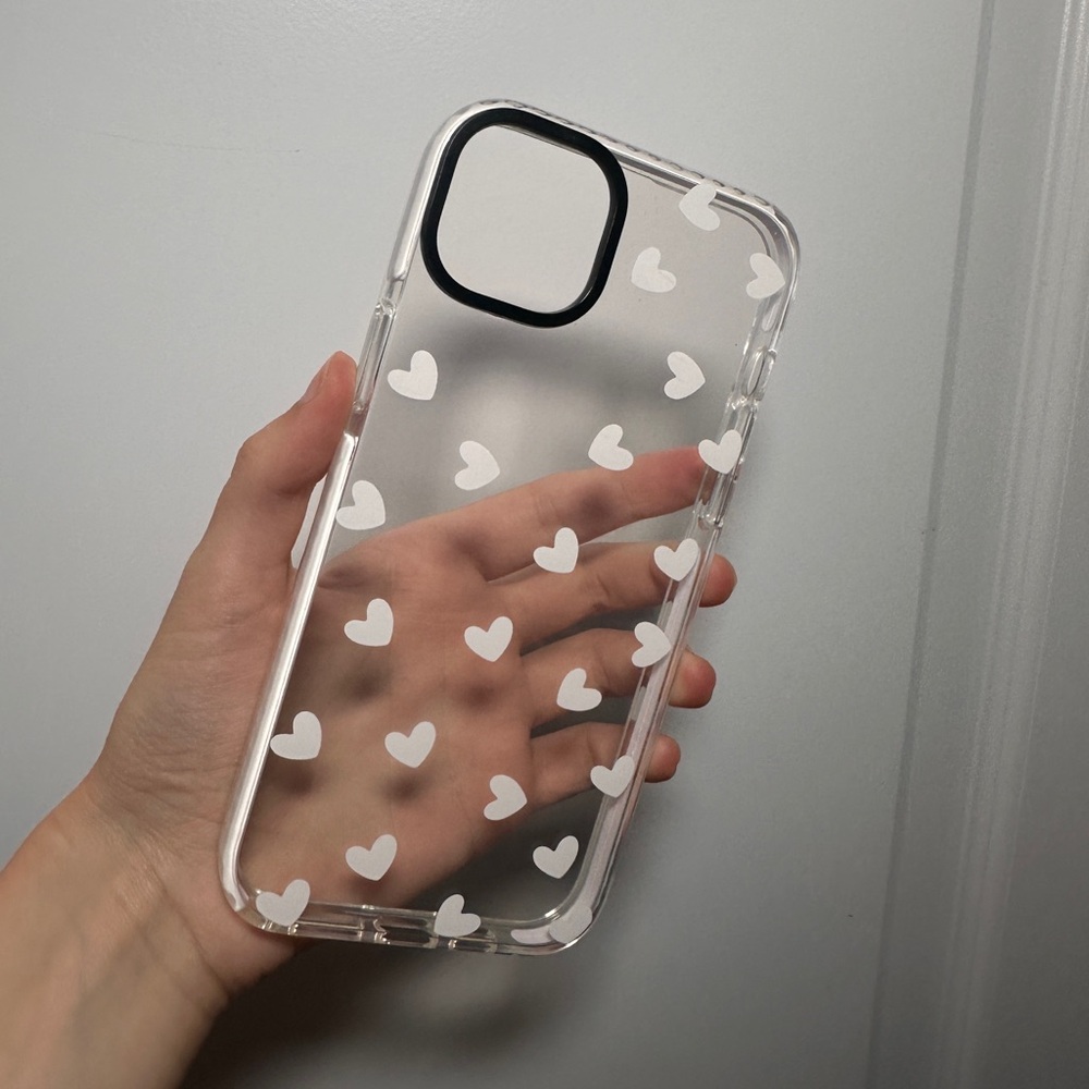 Cutest white heart phone case